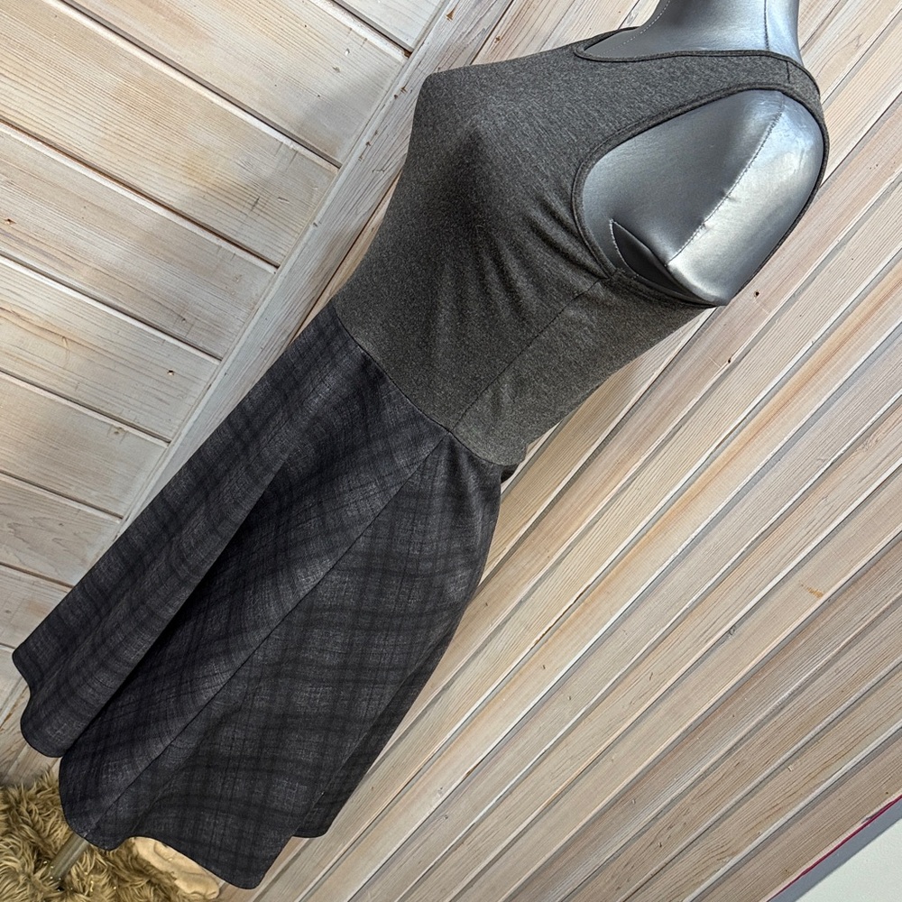 Loveappella Gray and Black Plaid Mini Dress - Picture 2 of 5